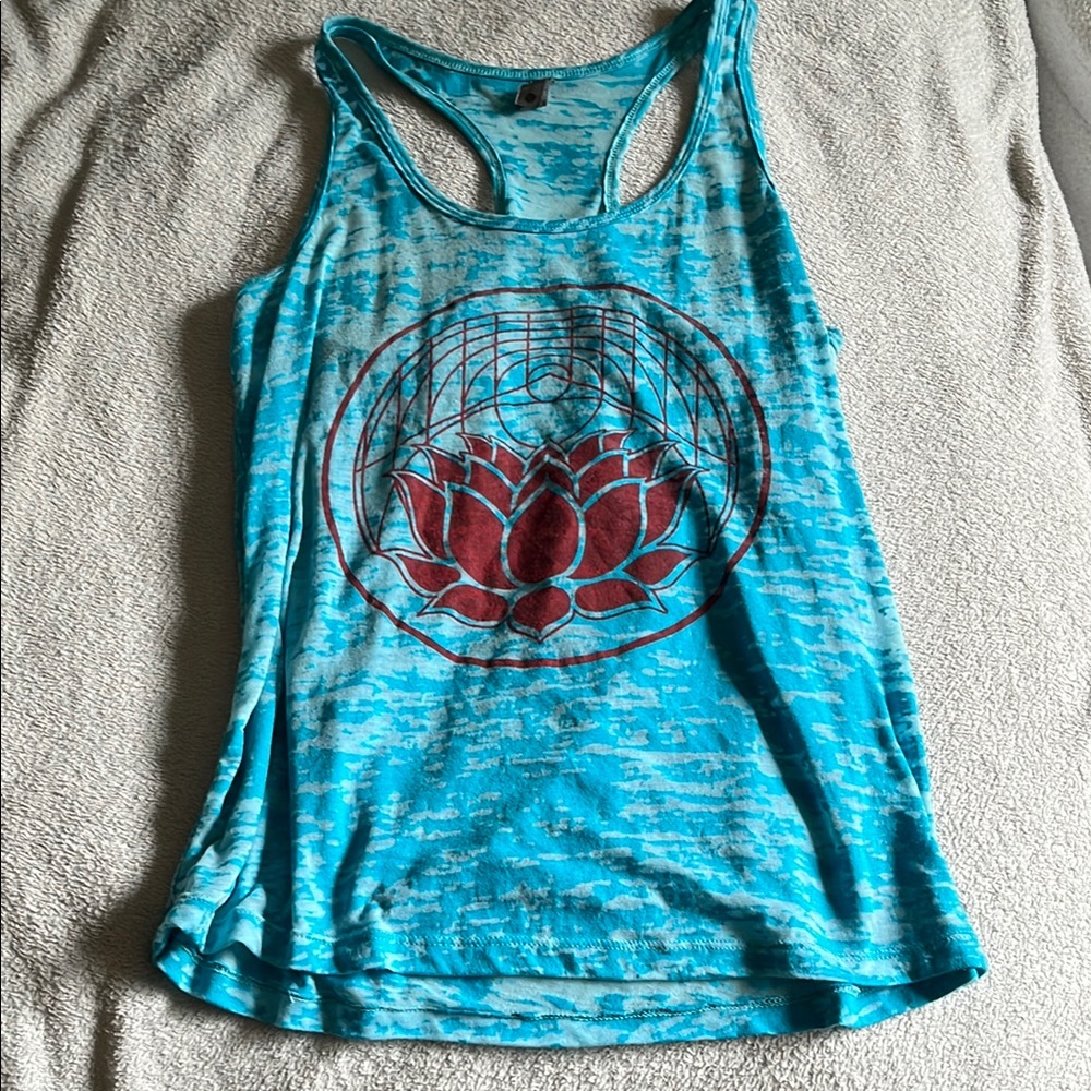 Next Level Apparel Blue Graphic Tank Top Relaxed Fit